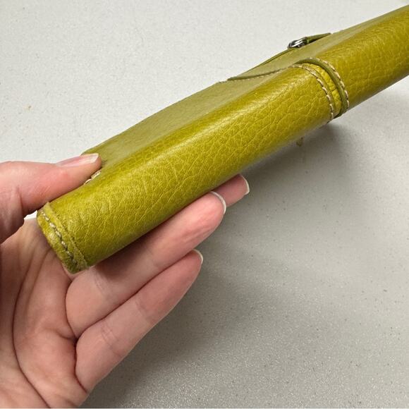 Fossil Green Leather Marlow Maddox Zip Clutch Wallet Boho Classic - Picture 9 of 9